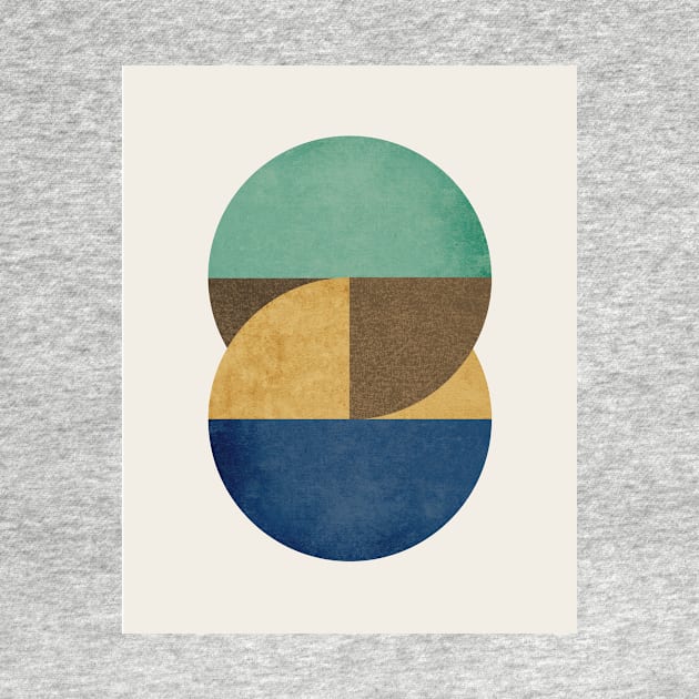 Circle Color Pieces Abstract Geometric by moonlightprint